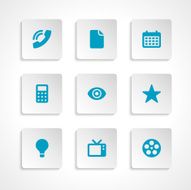Modern vector icons set bend paper effect N5