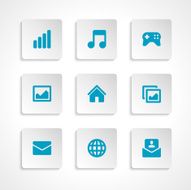 Modern vector icons set bend paper effect N6