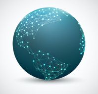 Polygonal world map with points Network connections network gl