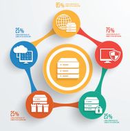 Database server and network design info graphic vector