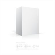 3D Cube Paralellogram Mockup Box on white background with refle N2