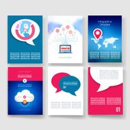 Templates Design Set of Web Mail Brochures Mobile Technology Infographic N273