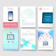 Templates Design Set of Web Mail Brochures Mobile Technology Infographic N275