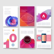 Templates Design Set of Web Mail Brochures Mobile Technology Infographic N280