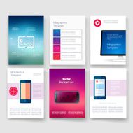 Templates Design Set of Web Mail Brochures Mobile Technology Infographic N281