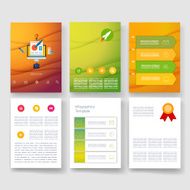 Templates Design Set of Web Mail Brochures Mobile Technology Infographic N283