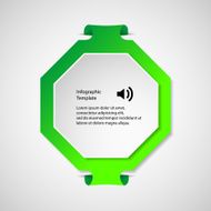Infographic template with green octagon shape