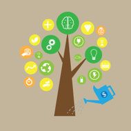 Positive thinking idea grow