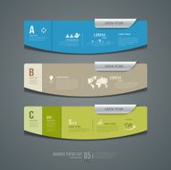 Banner colorful label paper cut for business infographic