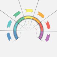 Infographic template seven positions arrows and semicircle