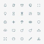 web minimal line icons on white background