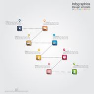 Infographic report template with lines and icons Vector N13