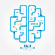 infographics vector blue paper brain design diagram N2