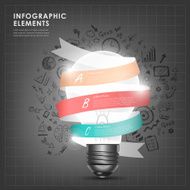 bulb with ribbon abstract infographic elements