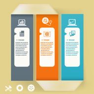 Abstract elements of infographics Paper tape with icons