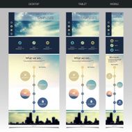 One Page Website Template Different Header Designs with Blurred Backgrounds N3