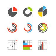 Different graphic business ratings and charts infographic elements N2