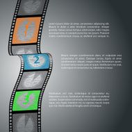 Countdown infographic design with film strip