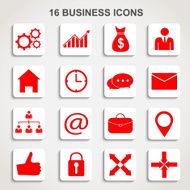 Set of red business icons