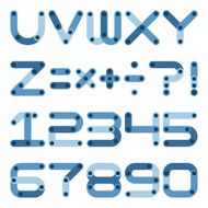 Vector flat alphabet in building kit style N2