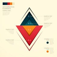 abstract origami pyramid chart infographics