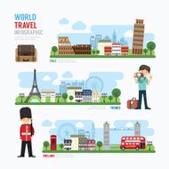 Travel and outdoor Europe Landmark Template Design Infographic