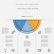 Infographic color semicircle for template three positions