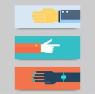 Business hands gestures design elements isolated N9