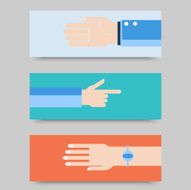 Business hands gestures design elements isolated N10