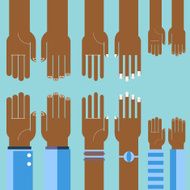 Business hands gestures design elements isolated N13
