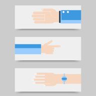 Business hands gestures design elements isolated N16