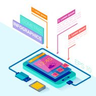 Smartphone vector infographics isometric 3d flat style design concept