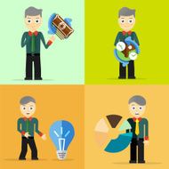 Set of businessman pose character concepts N137