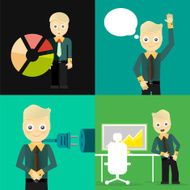 Set of businessman pose character concepts N141