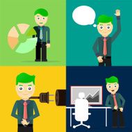 Set of businessman pose character concepts N143