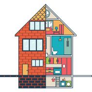 Renovation House remodeling flat design Vector N3