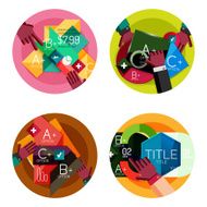 Set of flat design circle option infographics concepts N110