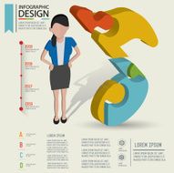 Sound puzzle three dimension info graphic design clean vector