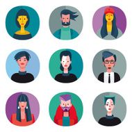 Flat Cool Avatars Set N2