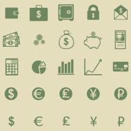 vector set of 25 green finance icons