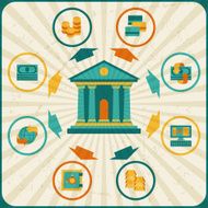 Conceptual banking and business infographic