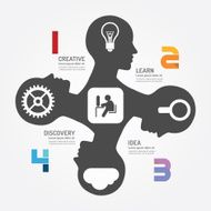 Abstract head infographic template digital design Vector N2