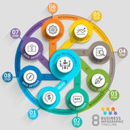 Business timeline infographic template N8