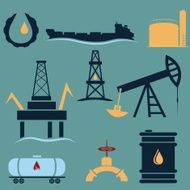 oil industry icons set flat design