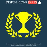 Trophy and awards icon Flat design style Vector illustration N2