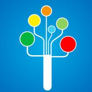 Growth and Subsections networks tree network design Vector ill