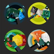 Set of flat design circle option infographics concepts N111