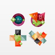 Set of modern geometric infographic web layouts N135