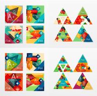 Flat design geometric info banners web boxes N13