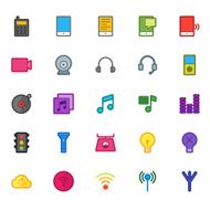 25 Icons in Material Design Color Palette set 7